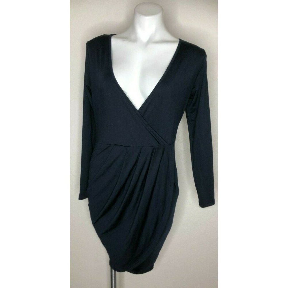 POSESHE Womens Plus Size Deep V Neck Bodycon Wrap